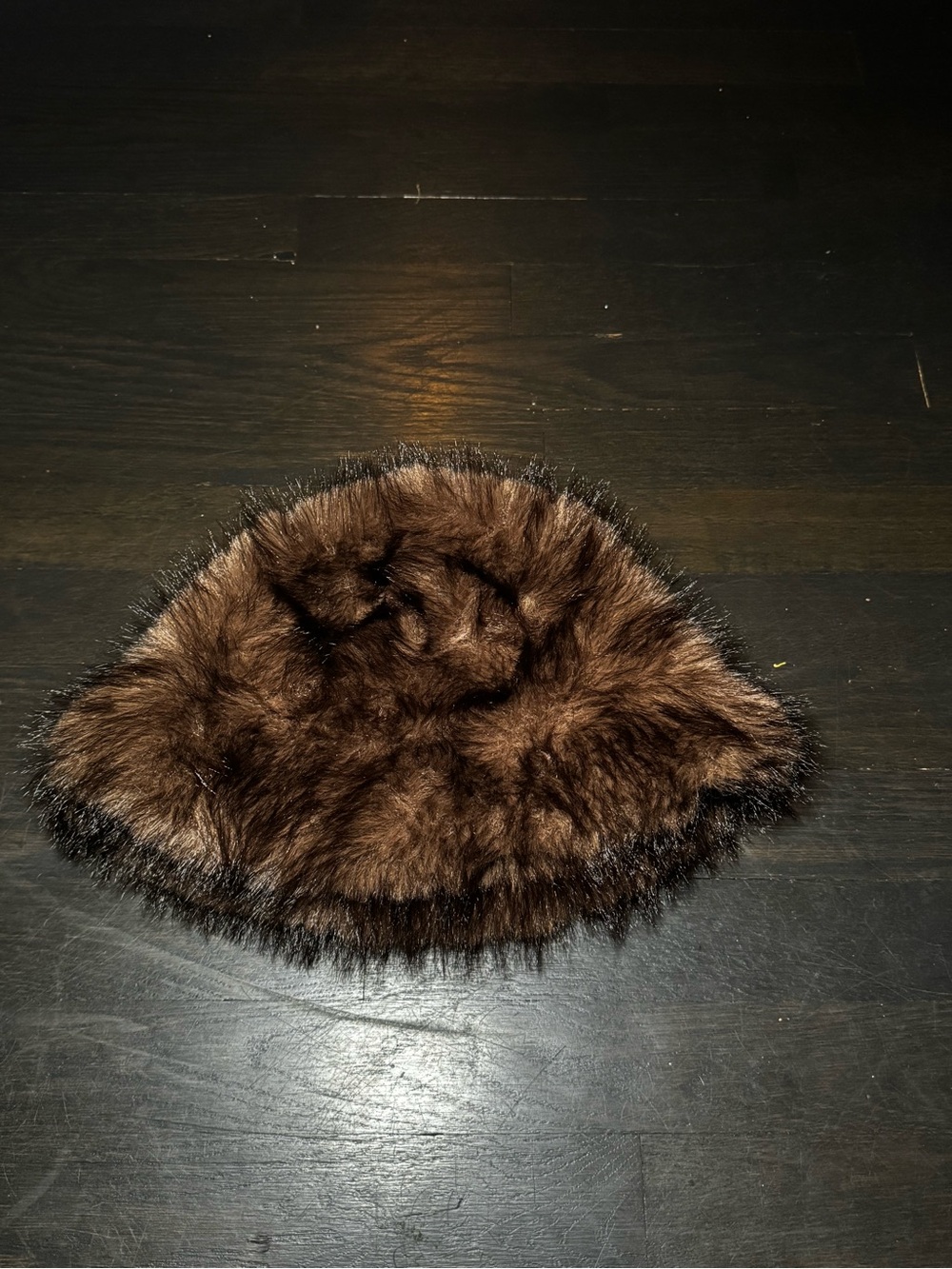 SHEIN Brown Faux Fur Pom Kids Hat